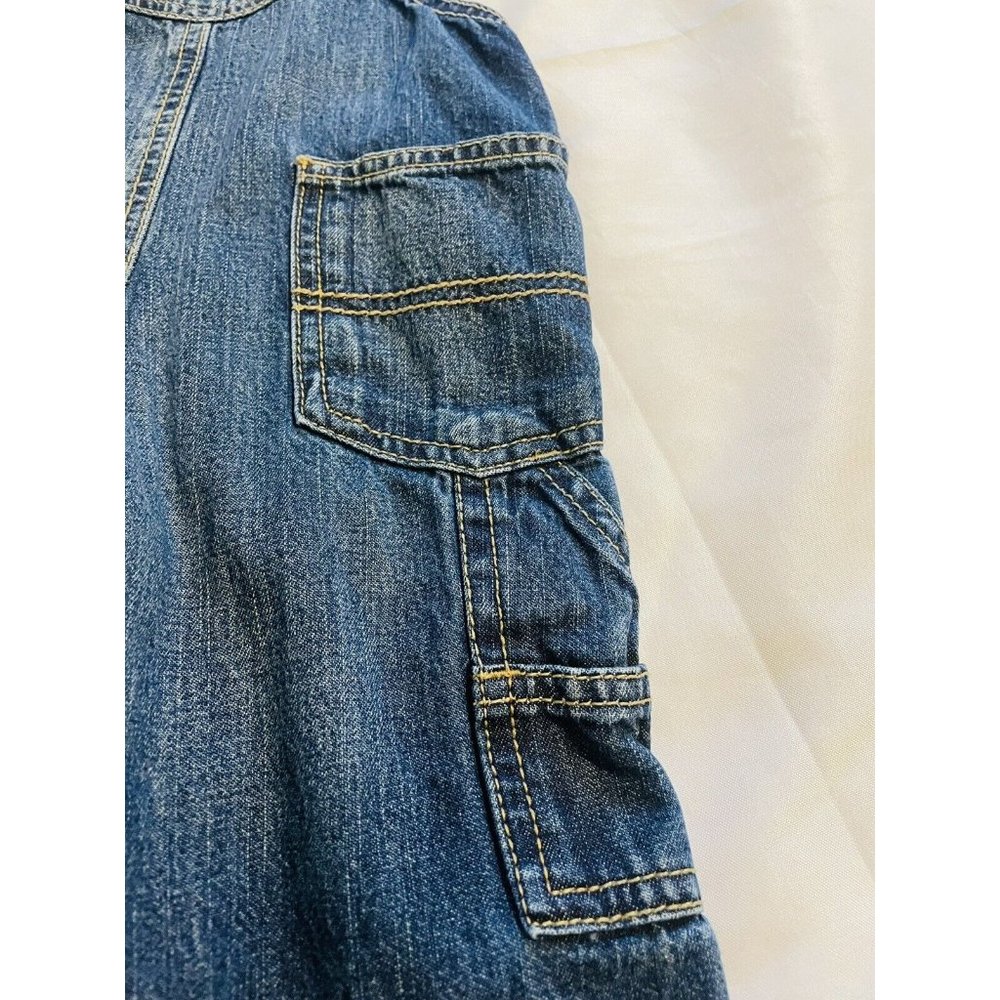 OshKosh B'gosh Vestbak Denim Bib Overalls Toddler 12 Months Blue Jeans Snaps - Picture 5 of 9